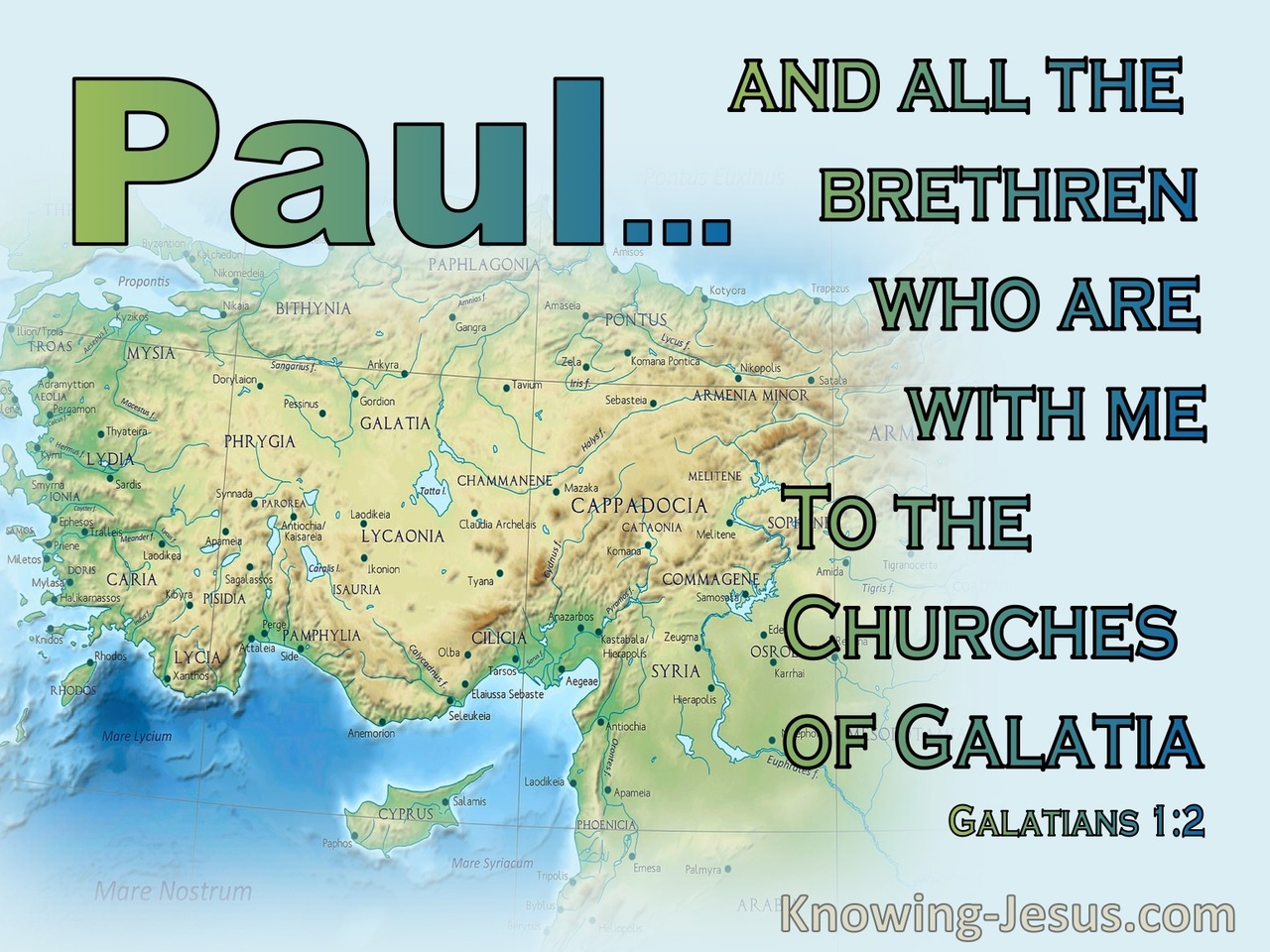 Galatians 1:2 To The Churches Of Galatia (green)